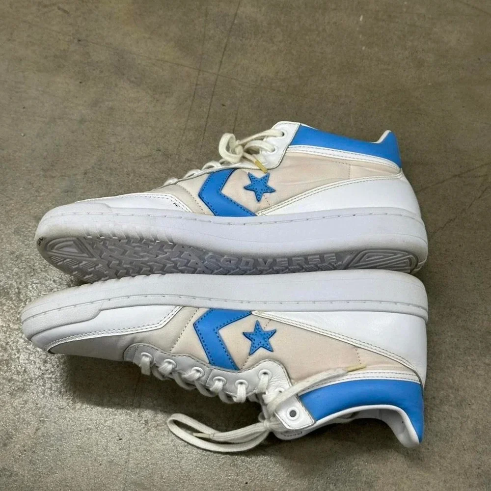 Converse Fastbreak Low White Blue Leather Sneakers